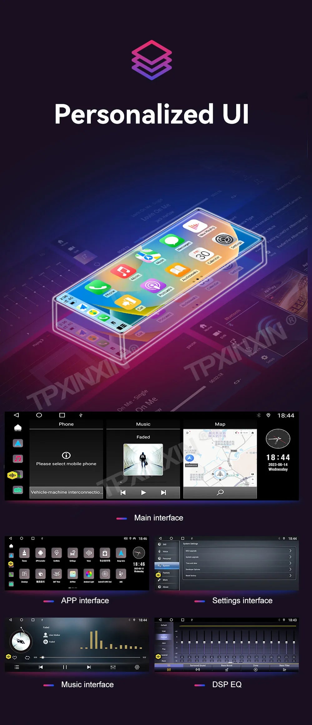 Dodge Ram 14.4" — Android 13, CarPlay, Vertical Screen