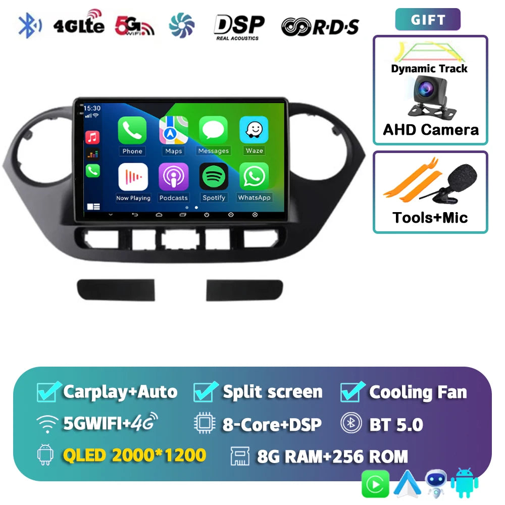 Android 15 Car Radio — Compatible with Hyundai i10 | 2K QLED | AI Voice