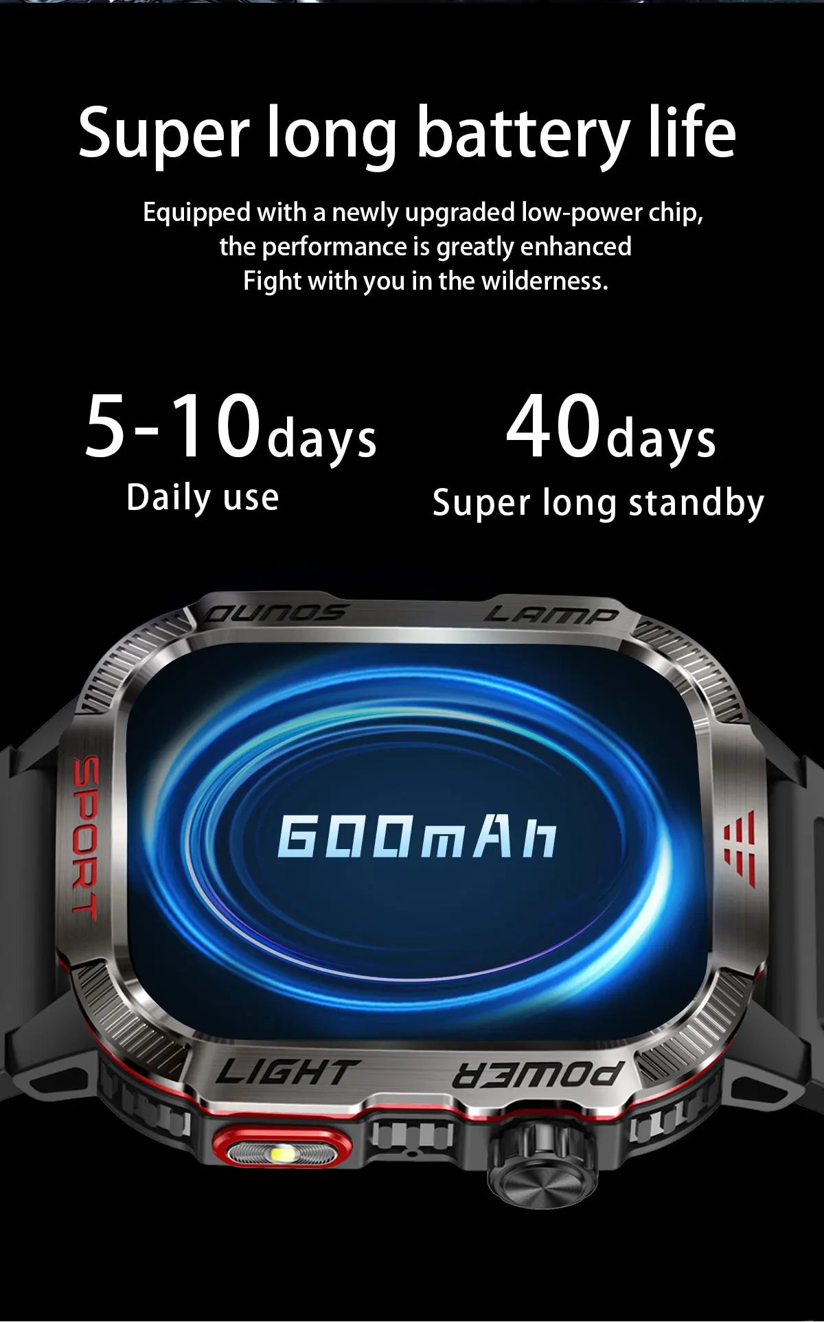 GUHUAVMI Outdoor Watch — AMOLED, GPS, Bluetooth