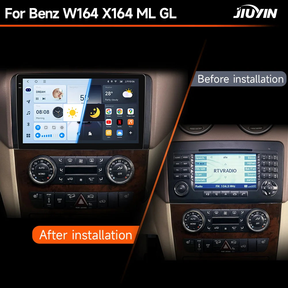 Mercedes W164 Android 14 — CarPlay, 2 Din, GPS