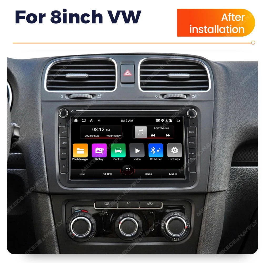 VW Android 15 Radio — BT GPS, Car Multimedia