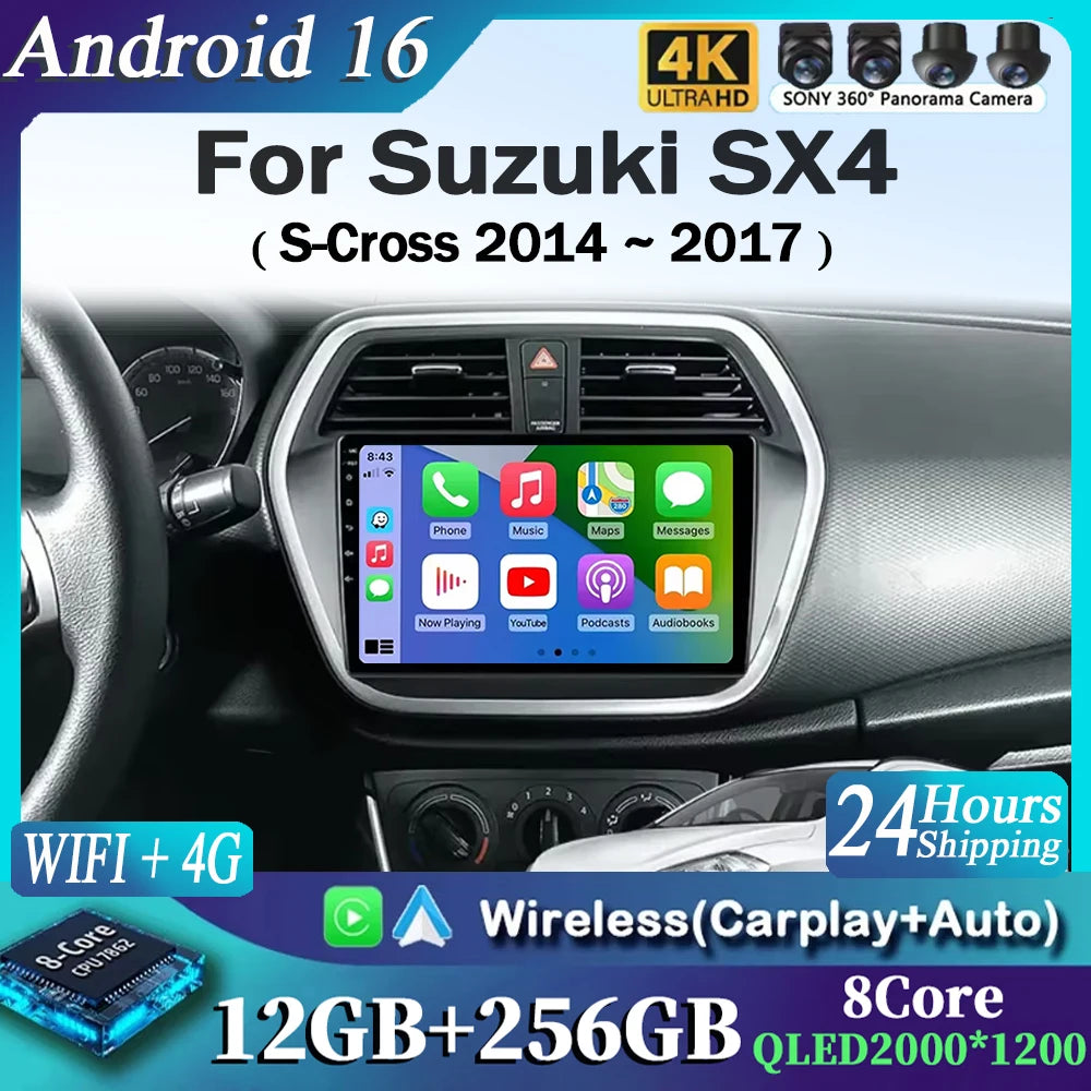 Suzuki SX4 Android 15 — Wireless CarPlay, 4G GPS