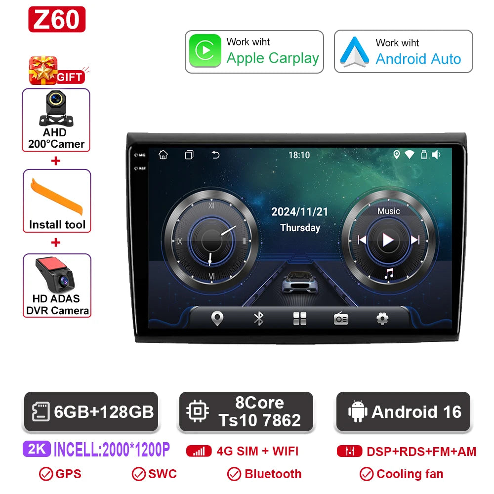 Fiat Bravo Android — 2K QLED, CarPlay, 4G