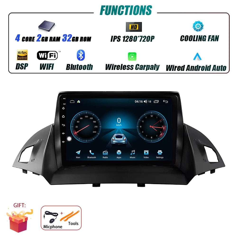 Ford C-MAX/Kuga — Android 16, GPS, CarPlay