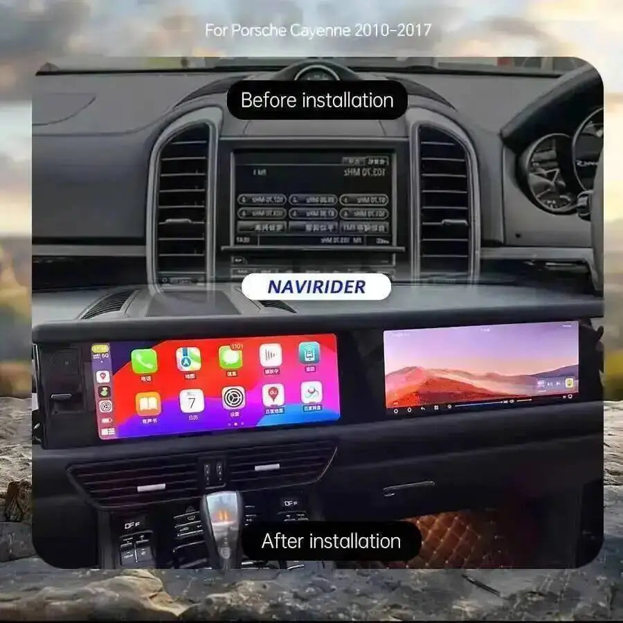 Yes 24.6" Dual Screen 256GB Android 15 For Porsche Cayenne 2010-2017 Carplay Radio Android Auto Stereo Multimedia Video Player