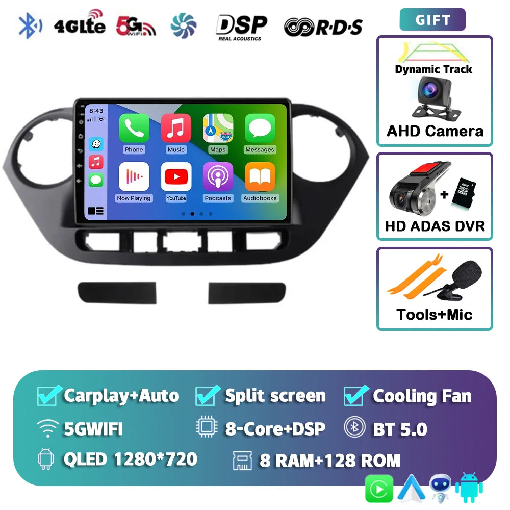 Android 15 Car Radio — Compatible with Hyundai i10 | 2K QLED | AI Voice
