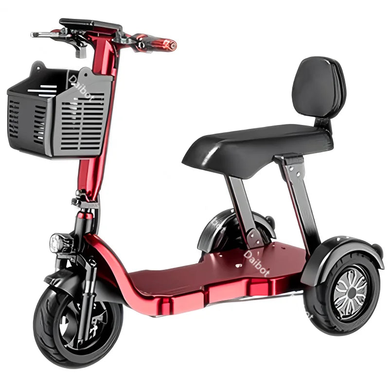 Family 3 Wheel Foldable Mobility Scooter For Seniors Anti-Theft Alarm 2 Seat Long Range 1000W Small Electric Tricycle Folding