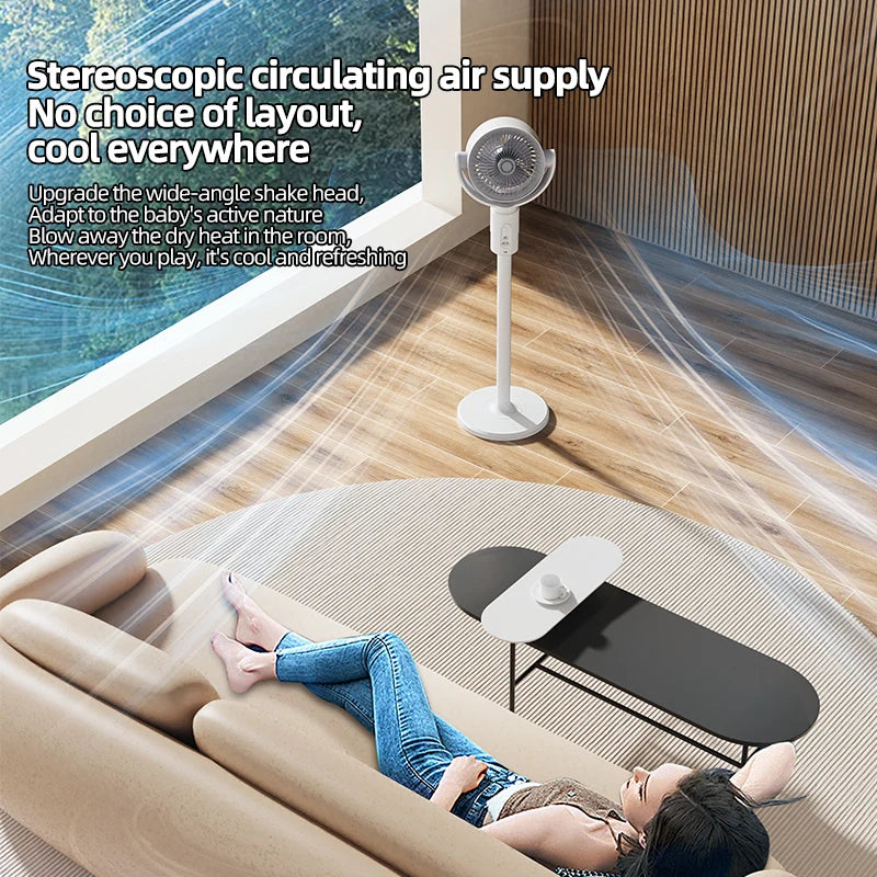 Oscillating Air Fan — 5-Speed, Cordless, Adjustable