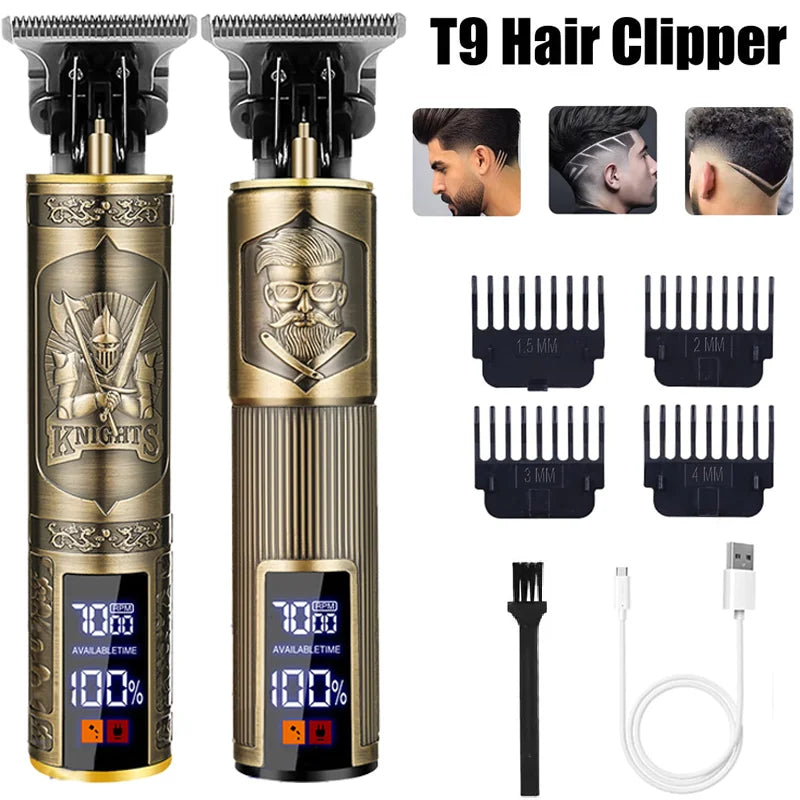 Vintage T9 Clipper — USB Rechargeable, Metal Body