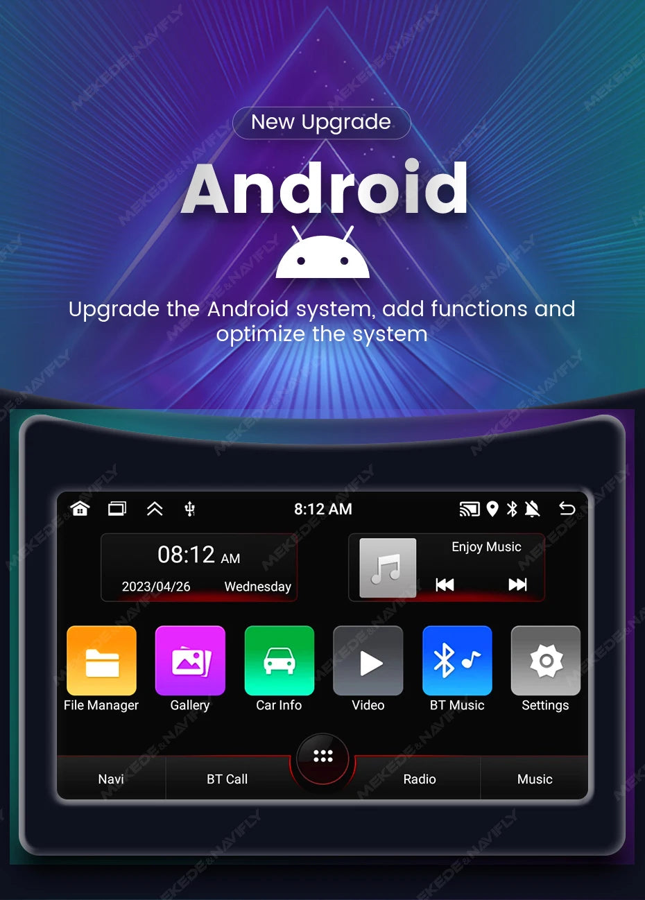 VW Android 15 Radio — BT GPS, Car Multimedia