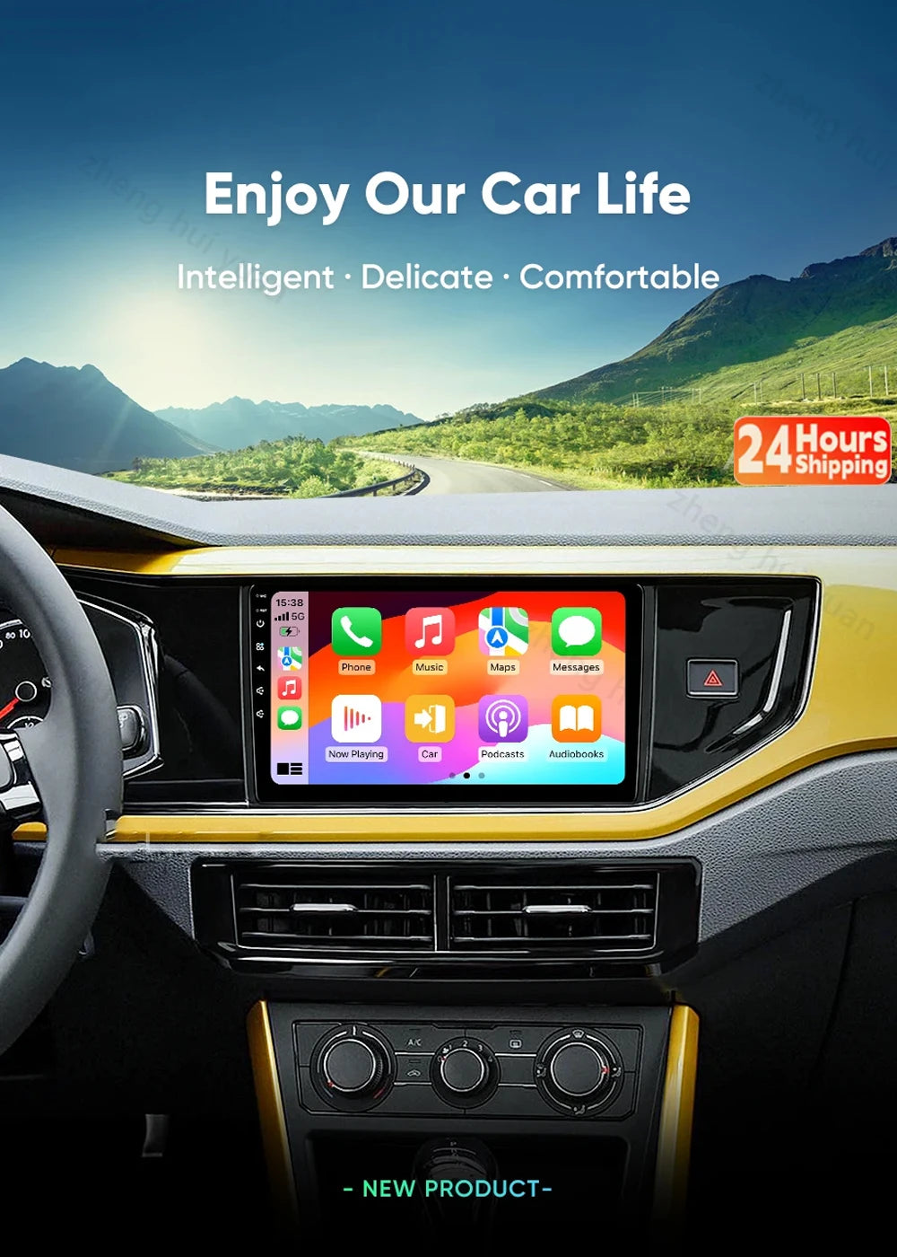 VW Polo/Jetta — Android 15, 2K QLED