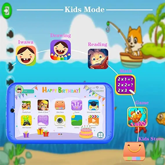 7" Kids Tablet — Dual Camera, Free Case