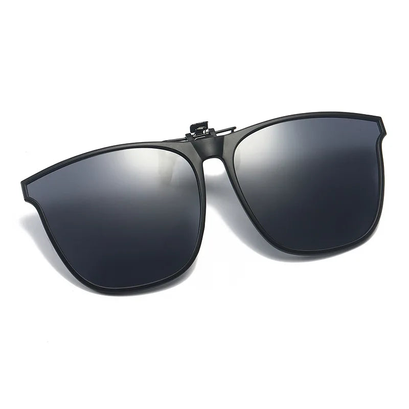 Lunettes de soleil polarisées à clip – UV400, anti-reflet, forme carrée vintage, pour la voiture et la conduite