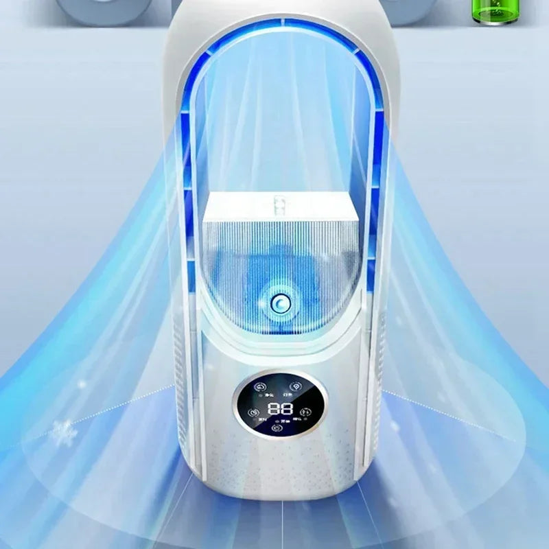 2025 Bladeless Tischventilator – 6 Geschwindigkeiten, leise Kühlung & Luftbefeuchter für Zuhause & Büro