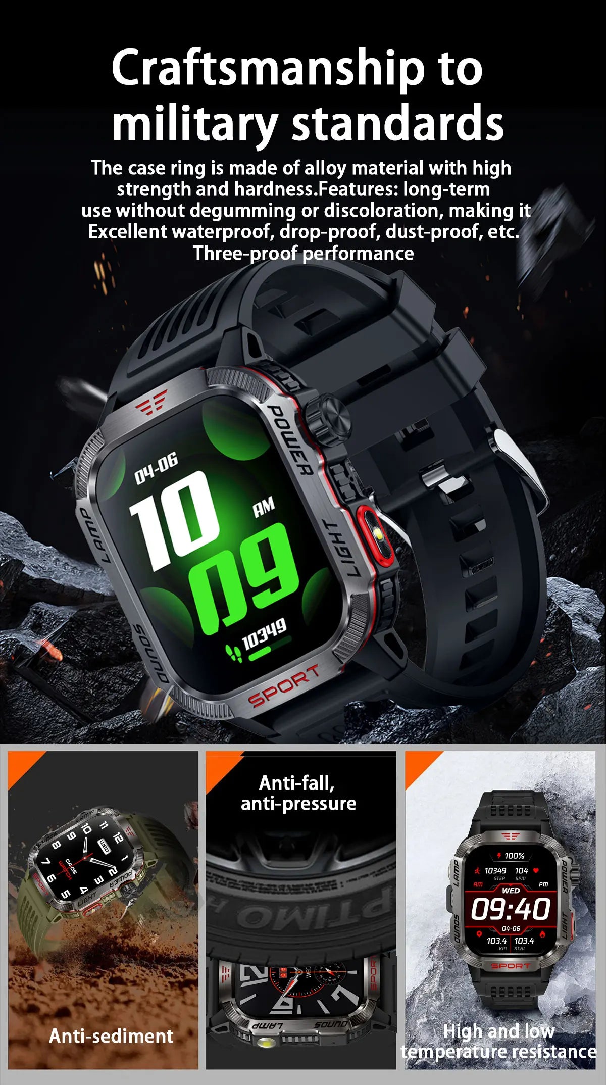 GUHUAVMI Outdoor Watch — AMOLED, GPS, Bluetooth
