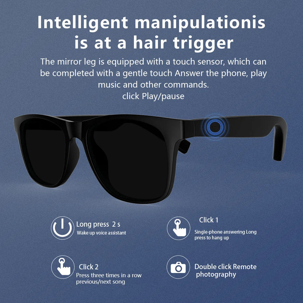 LAXASFIT Smart Glasses — Voice Calls, UV Polarized