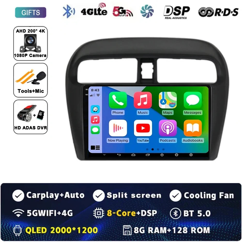 Android 15 Car Radio — Compatible with Mitsubishi Mirage | GPS | Multimedia Screen