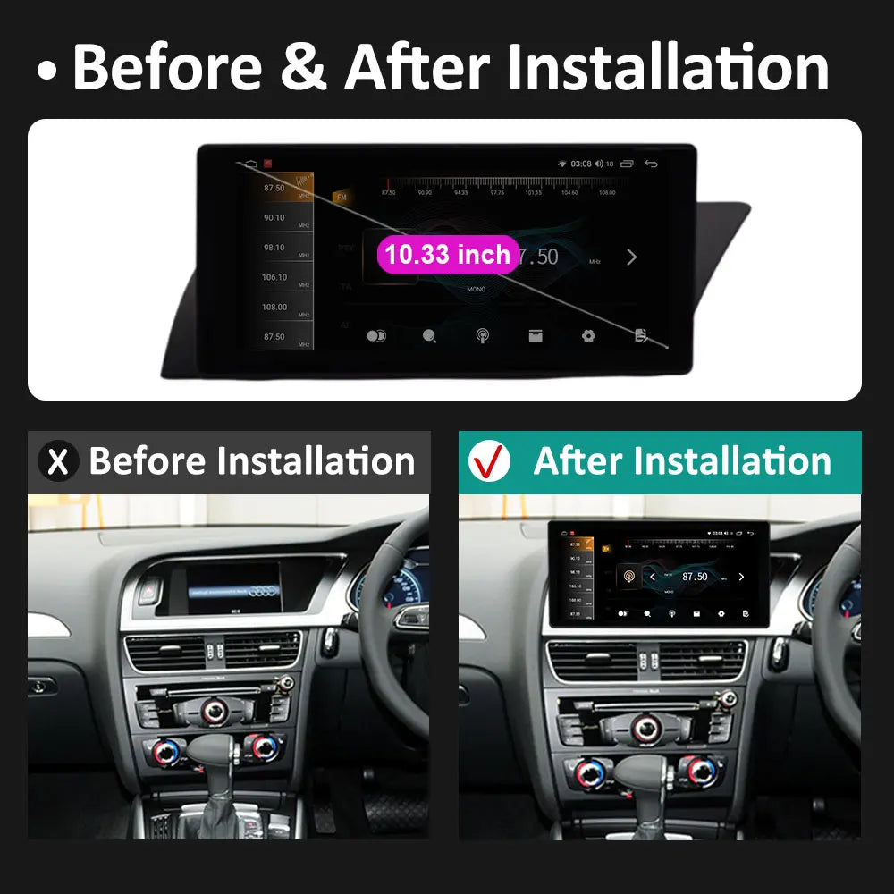 Audi A4 B8/A5 — RHD CarPlay, DSP, WiFi