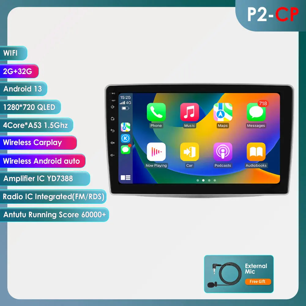Autoradio Android Hizpo — Alfa Romeo Mito 955 2008-2016, CarPlay sans fil, GPS, DSP, 8 cœurs