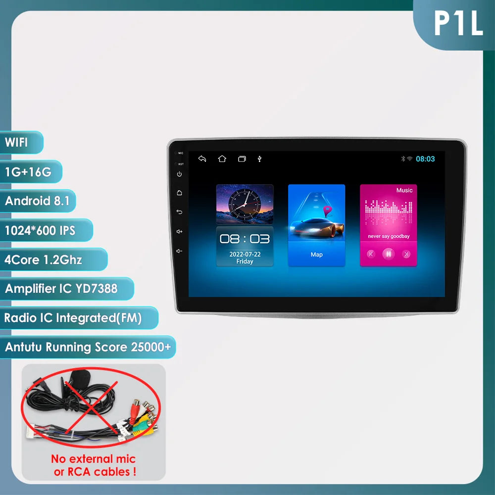 Autoradio Android Hizpo — Alfa Romeo Mito 955 2008-2016, CarPlay sans fil, GPS, DSP, 8 cœurs