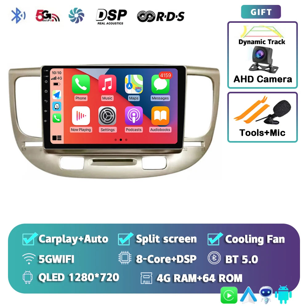 Kia Rio Android 15 — 2K Screen, CarPlay, GPS