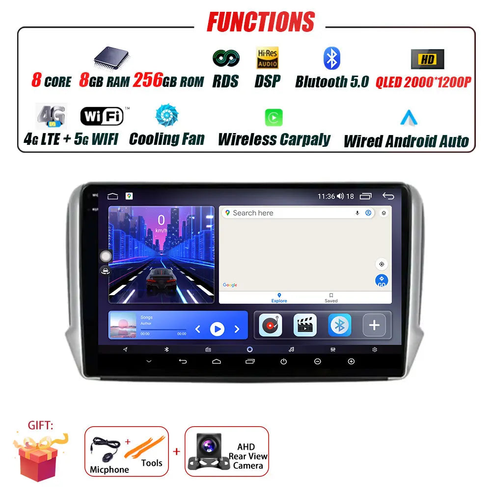 Peugeot 2008/208 — Android 16, CarPlay, GPS