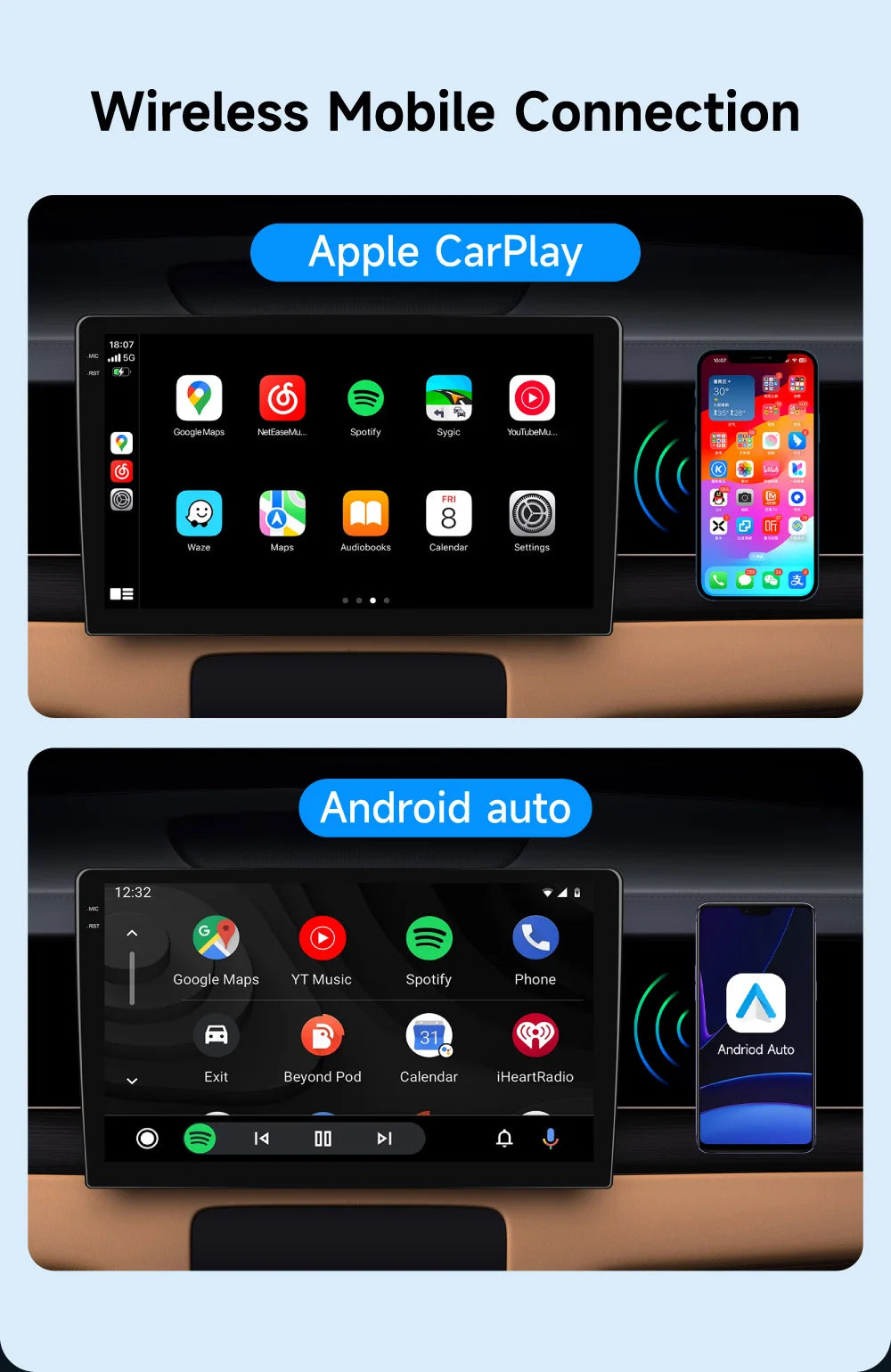 Mercedes W164 Android 14 — CarPlay, 2 Din, GPS
