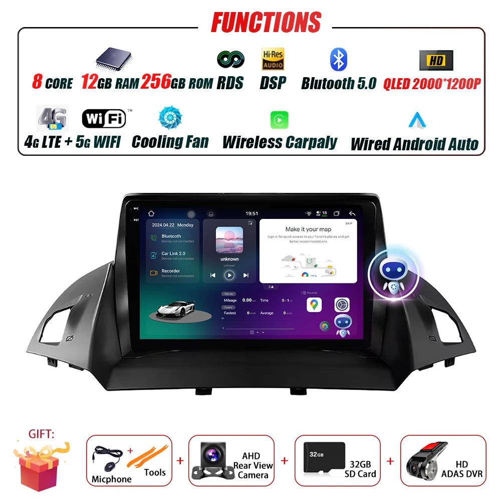 Ford C-MAX/Kuga — Android 16, GPS, CarPlay