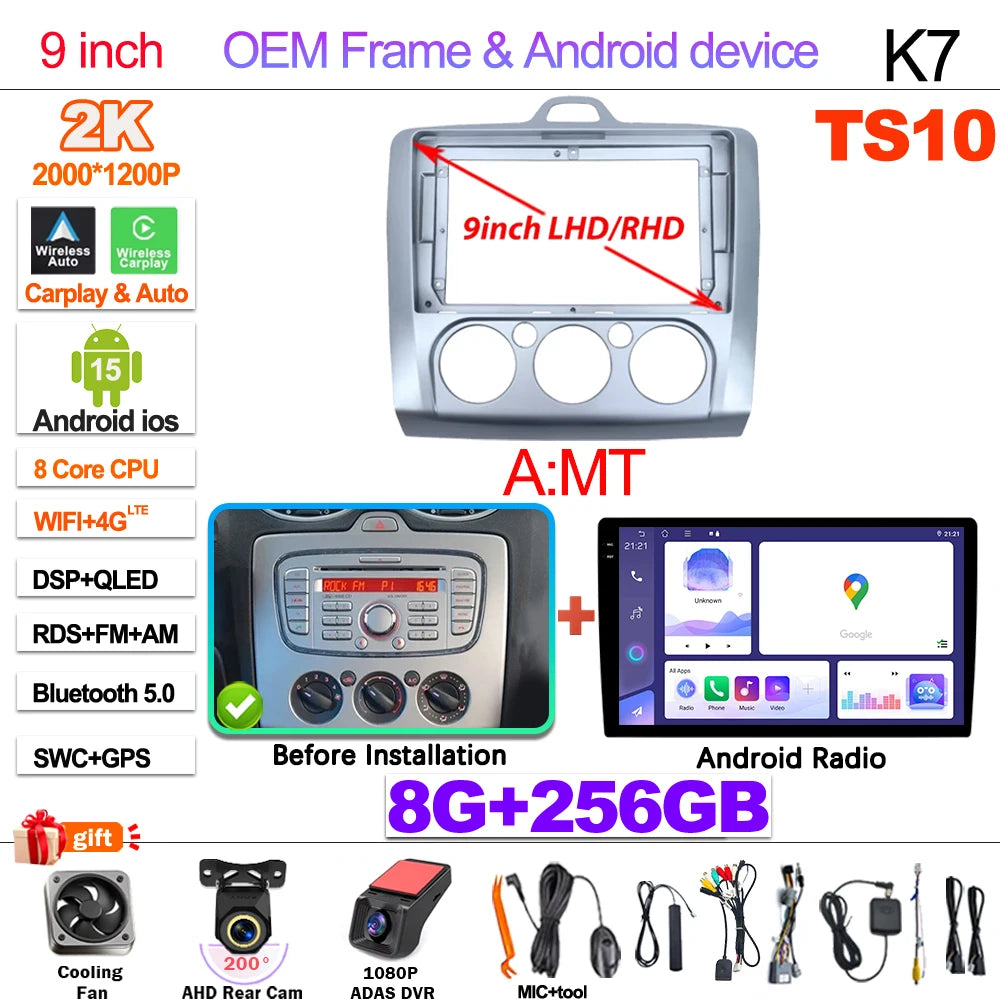 Ford Focus Android 15 — Wireless CarPlay, WiFi