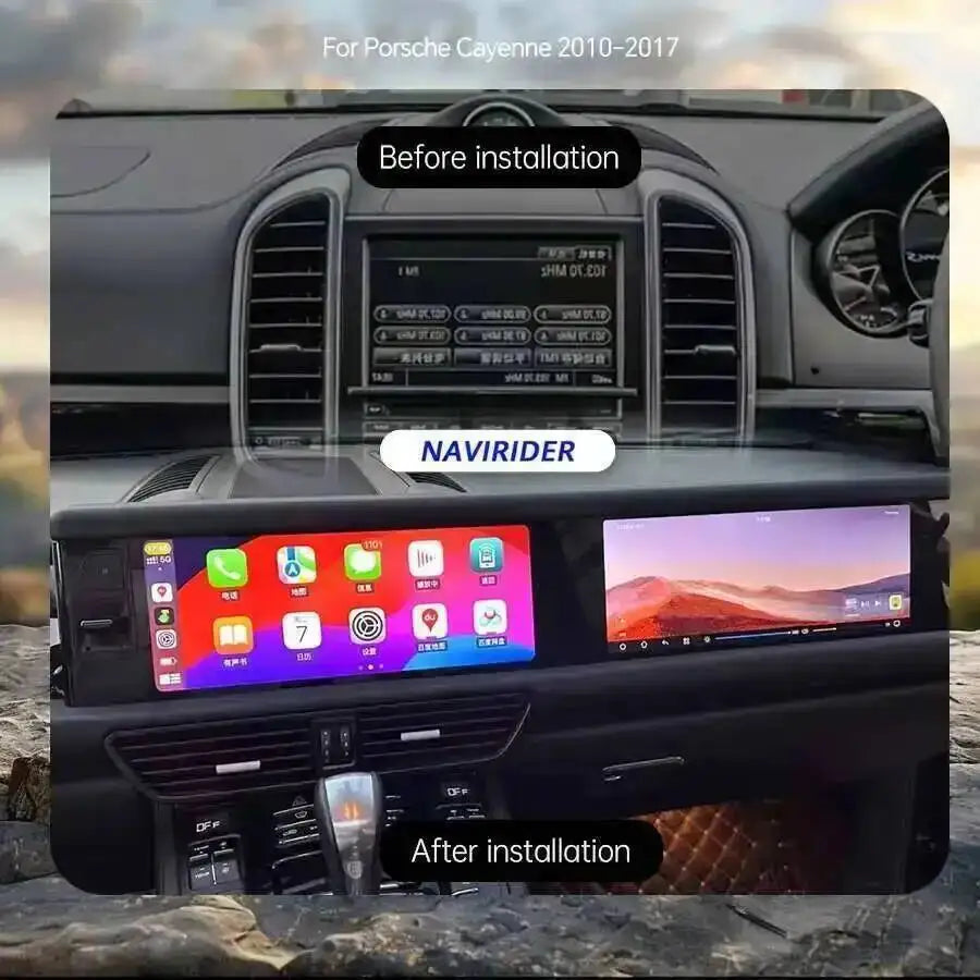 Yes 24.6" Dual Screen 256GB Android 15 For Porsche Cayenne 2010-2017 Carplay Radio Android Auto Stereo Multimedia Video Player