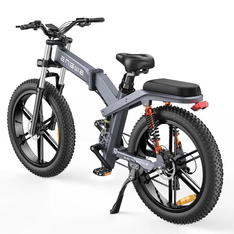 Folding Snow Tire E-Bike — 1000W, Full Suspension