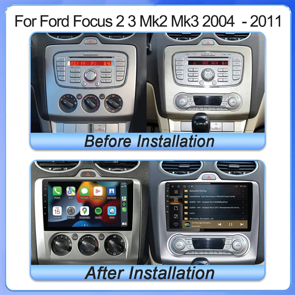 Ford Focus Android 15 — Wireless CarPlay, WiFi