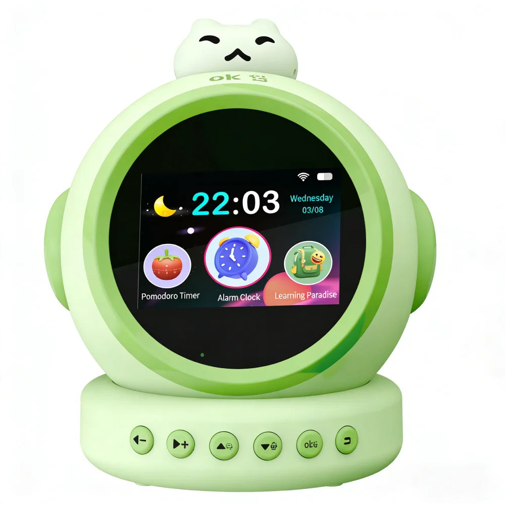 Smart AI Alarm Clock for Kids Ok to Wake Children with Sleep Training and Sound Talking Robot Toy Birthday Gift for Boy Girls