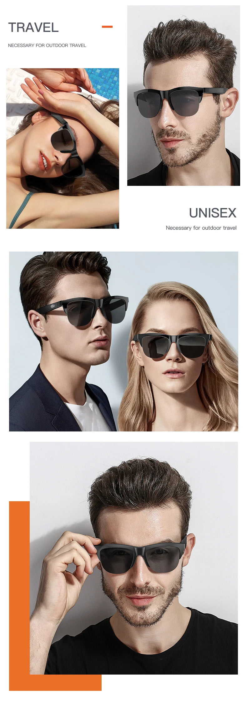 Smart Bluetooth Sunglasses — HiFi Audio, UV Protection