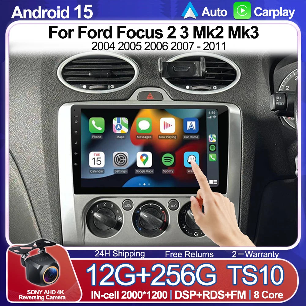 Ford Focus Android 15 — Wireless CarPlay, WiFi