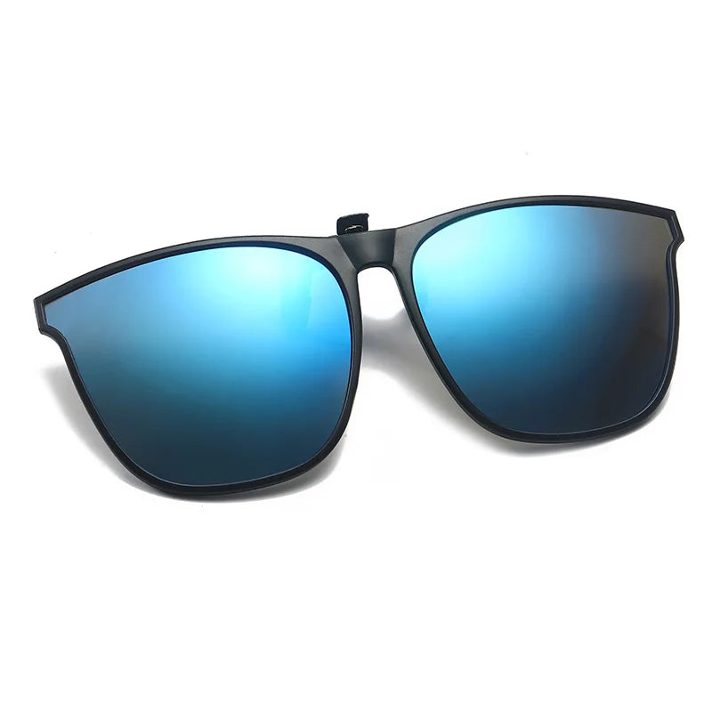Lunettes de soleil polarisées à clip – UV400, anti-reflet, forme carrée vintage, pour la voiture et la conduite