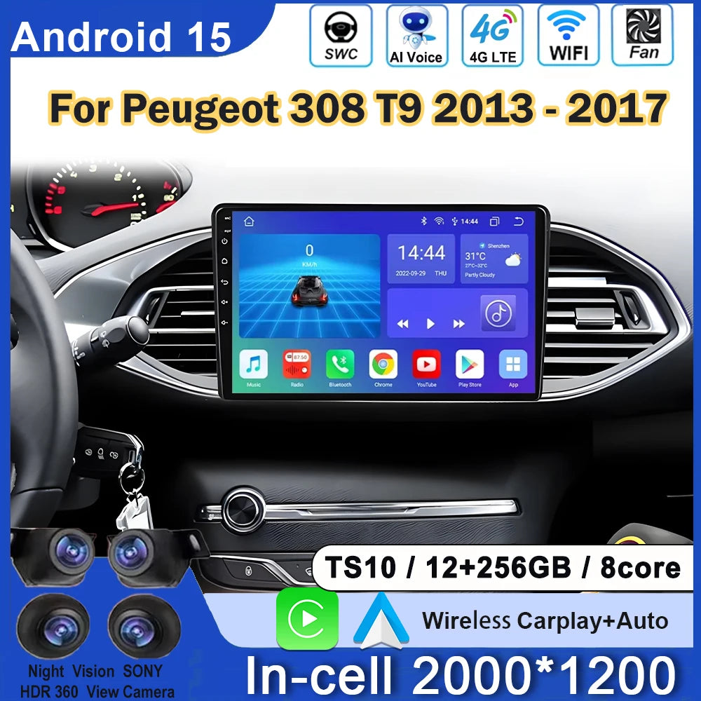 Peugeot 308 Car Radio — CarPlay, 5G WiFi