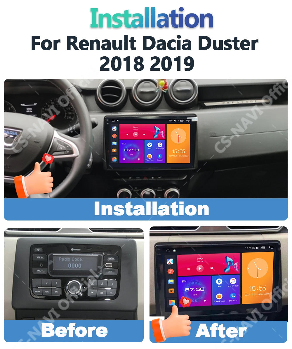 Dacia Duster Android 15 — GPS, CarPlay, Multimedia