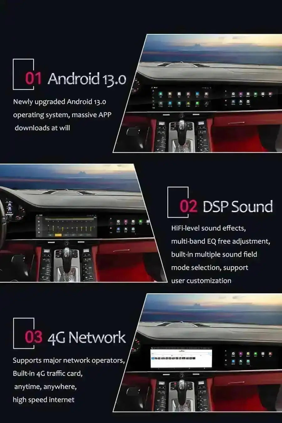 Yes 24.6" Dual Screen 256GB Android 15 For Porsche Cayenne 2010-2017 Carplay Radio Android Auto Stereo Multimedia Video Player