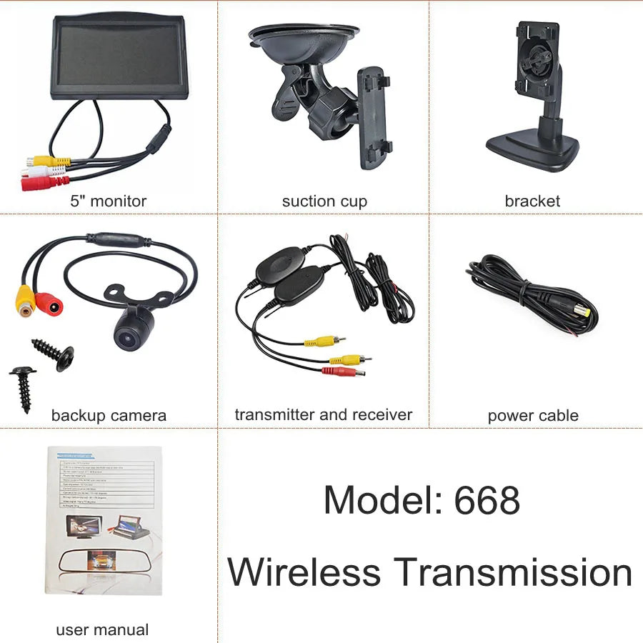 DIYKIT 5" Monitor — Backup Camera, Parking Assist