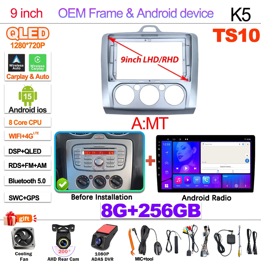 Ford Focus Android 15 — Wireless CarPlay, WiFi