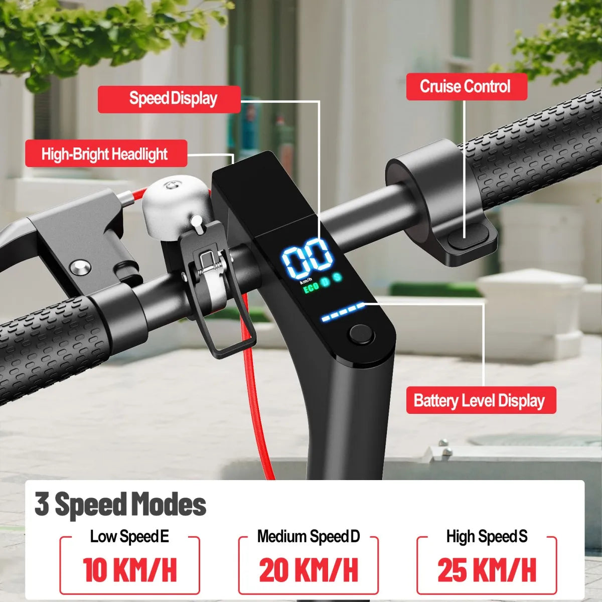 TODIMART T3 Folding Electric Scooter, 25-35km, Ultra-Light Electric Scooters Adults, 36V 7.8Ah Battery, 350W Peak Motor,App City
