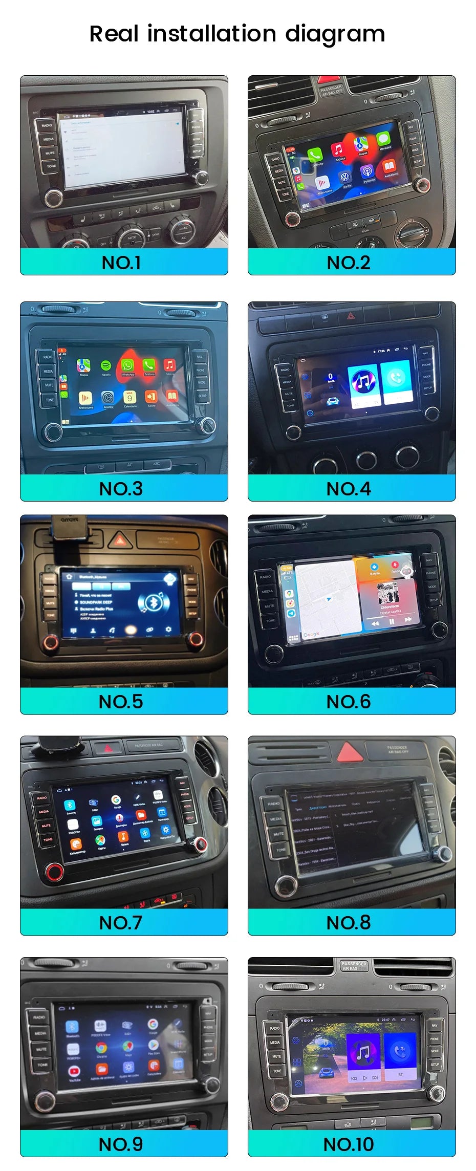 VW Android 15 Radio — BT GPS, Car Multimedia