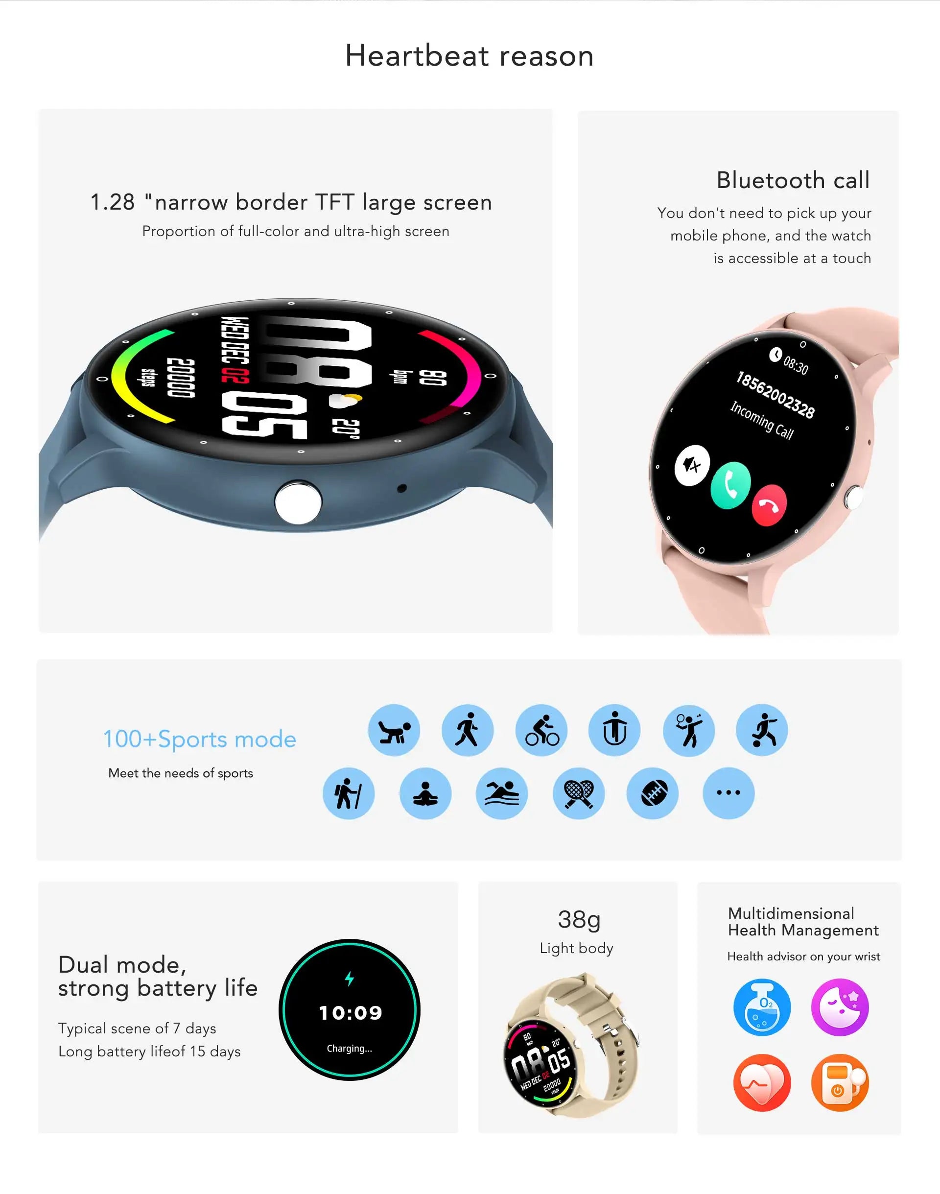 OLEVS 8201 Watch — IP67, Fitness Tracking