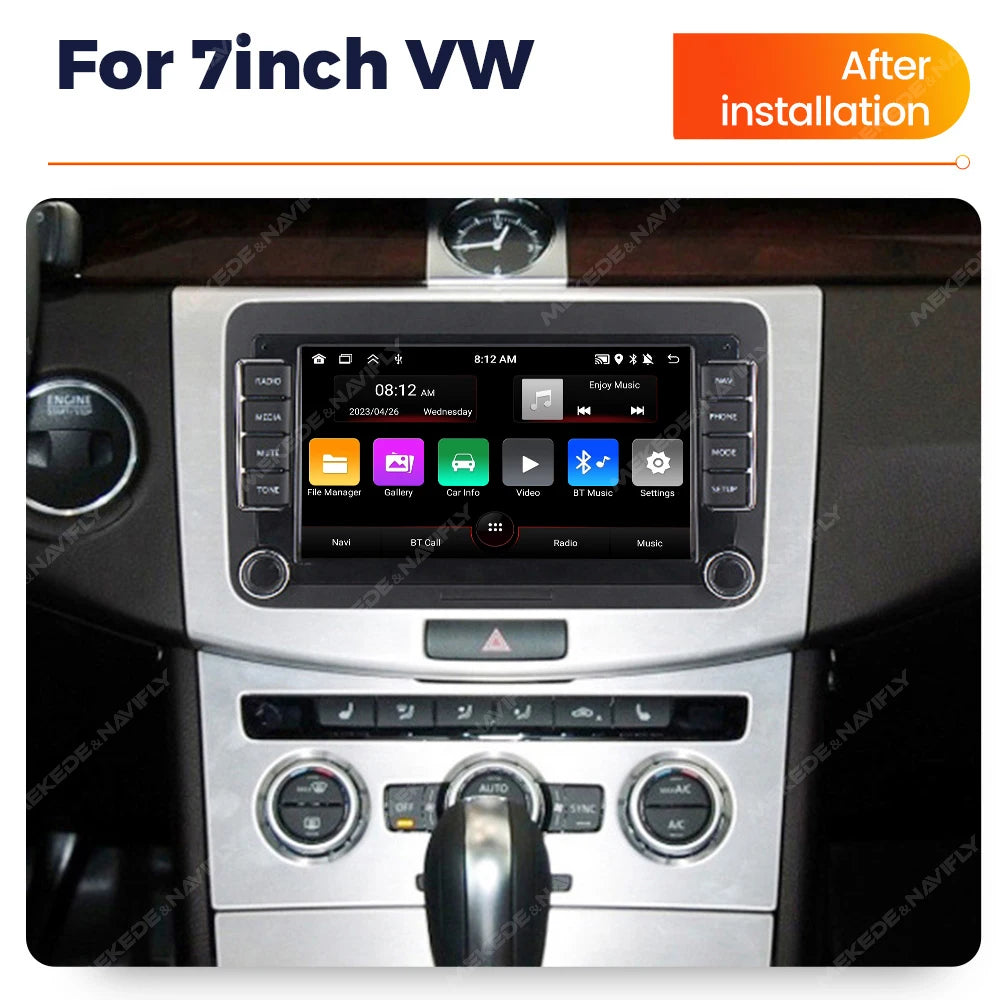 VW Android 15 Radio — BT GPS, Car Multimedia