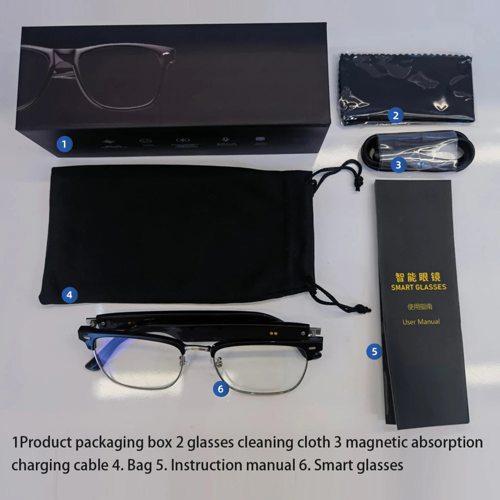 AI Sport Glasses — Camera, Open-Ear Speakers