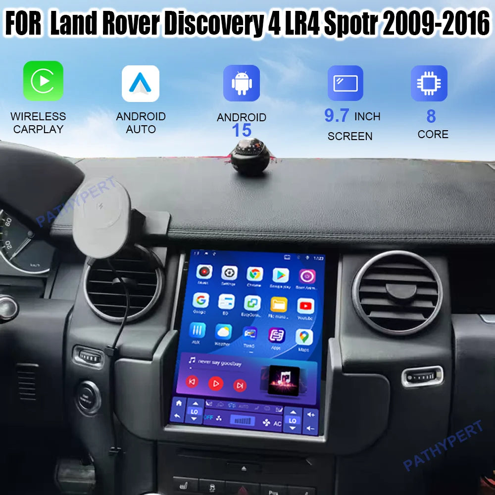 Android 15 Autoradio — Land Rover Discovery 4 LR4 2009-2016, CarPlay, GPS, 4G WiFi