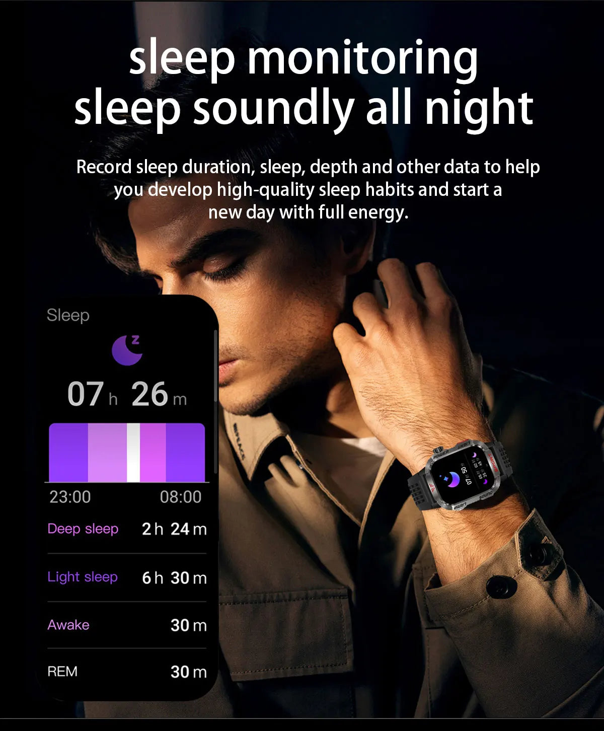 GUHUAVMI Outdoor Watch — AMOLED, GPS, Bluetooth