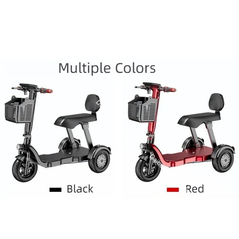Family 3 Wheel Foldable Mobility Scooter For Seniors Anti-Theft Alarm 2 Seat Long Range 1000W Small Electric Tricycle Folding