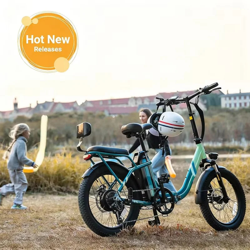 Foldable Parent E-Bike — 1000W, Removable Battery